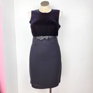 Vintage 90s Ann Taylor Black Velvet Top Sleeveless Dress